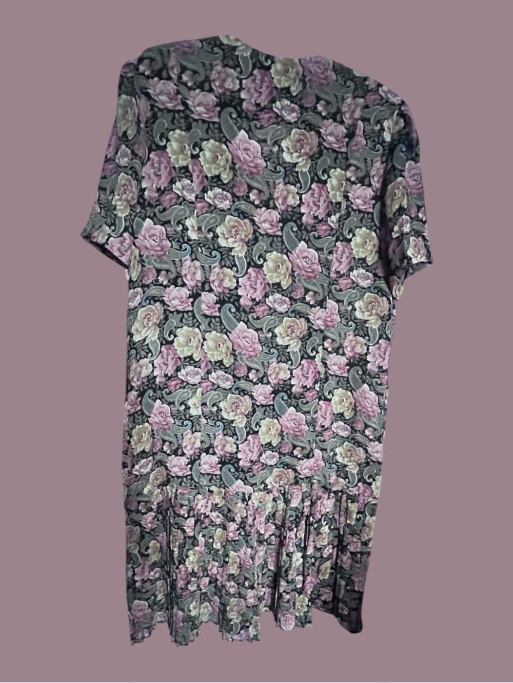 Blake & Elizabeth Sz. 16 Y2K Dark Floral Rose Paisley Midi Dress Cottagecore - Picture 2 of 3